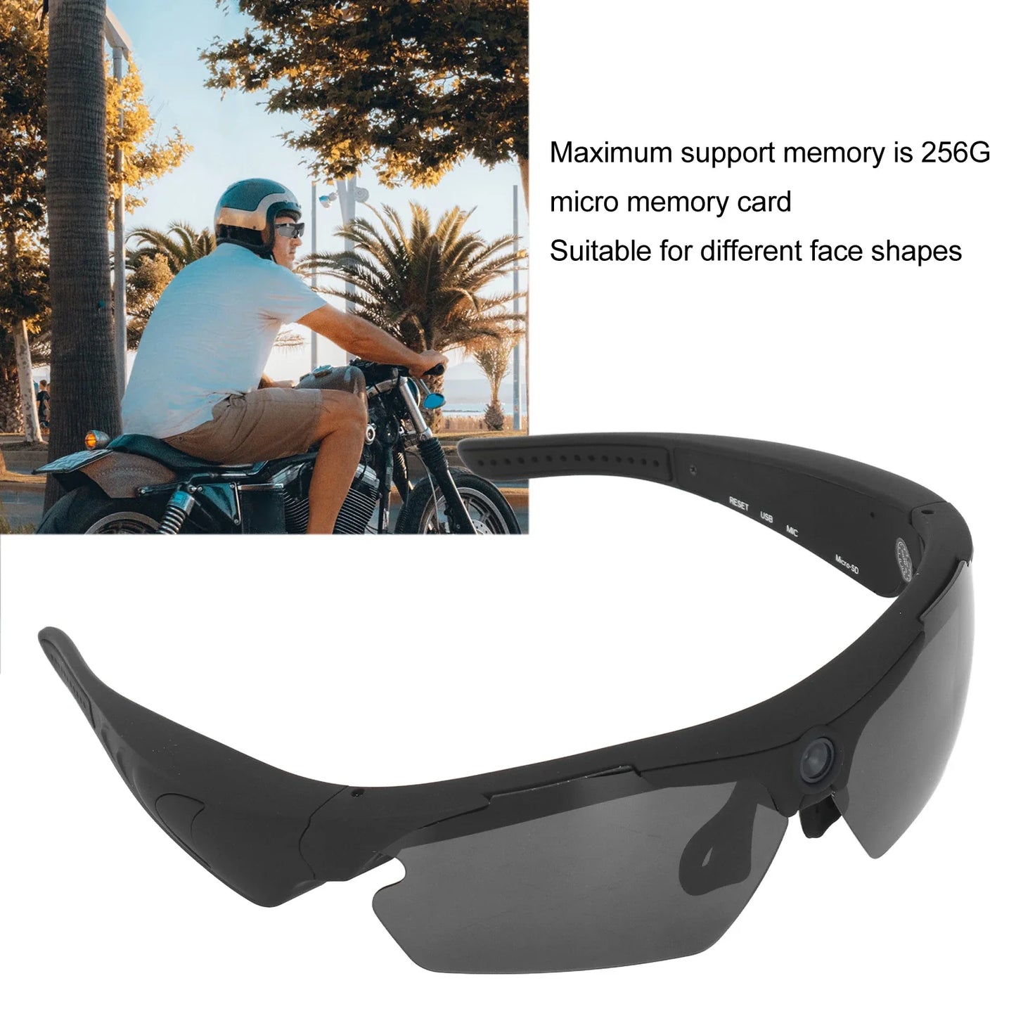 Camera Glasses with 1080P HD Video Recording for Outdoor Activities