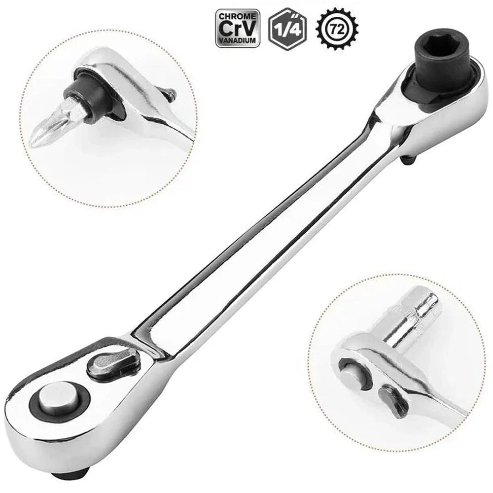 Mini Ratchet Wrench Double Ended Quick Socket | Hand Repair Tools