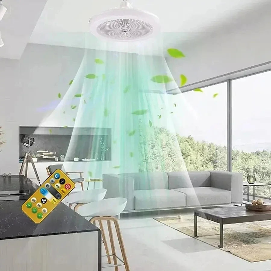 Smart 3 In 1 Ceiling Fan With Remote Control Lighting E27 Conversion Base 85-265v Lighting Base Suitable for Bedroom and Living