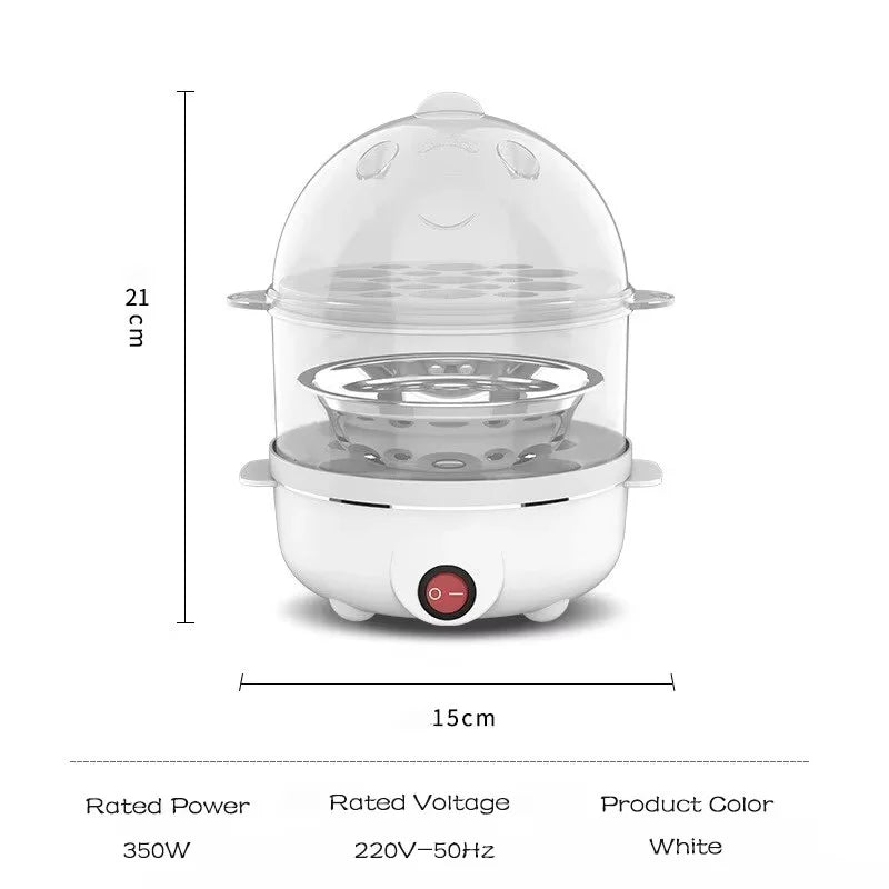 220V Multifunctional Electric Egg Boiler | Double Layer Egg Cooker & Steamer
