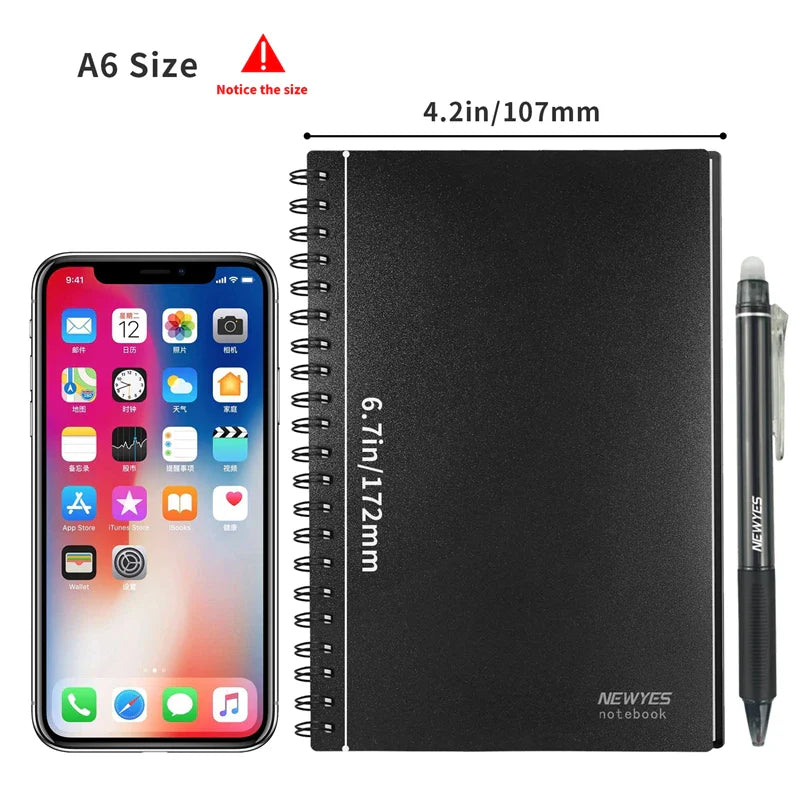 Reusable Notebook with Cloud Storage - Erasable, Waterproof, Smart Diary in A4/A5/A6