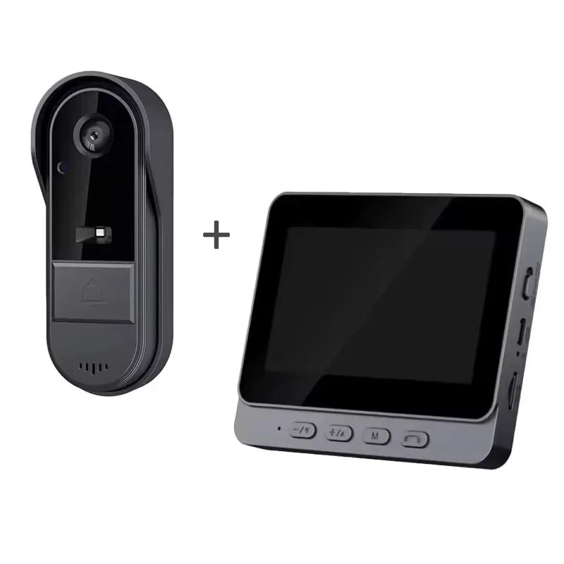 Wireless Intercom Doorbell - HD Night Vision, Waterproof 4.3" IPS Screen, Smart Home Security