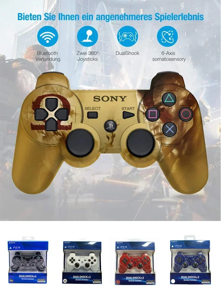 Wireless Bluetooth PS3 Controller - Dualshock 3 Gamepad for PC, PS4, Android