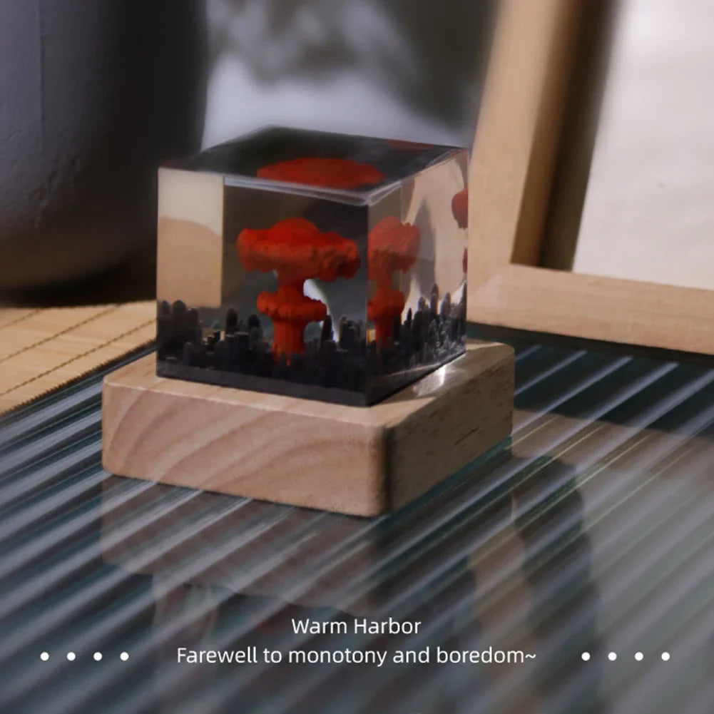 Nuclear Explosion Night Lamp - USB Powered Resin Model for Home Decor