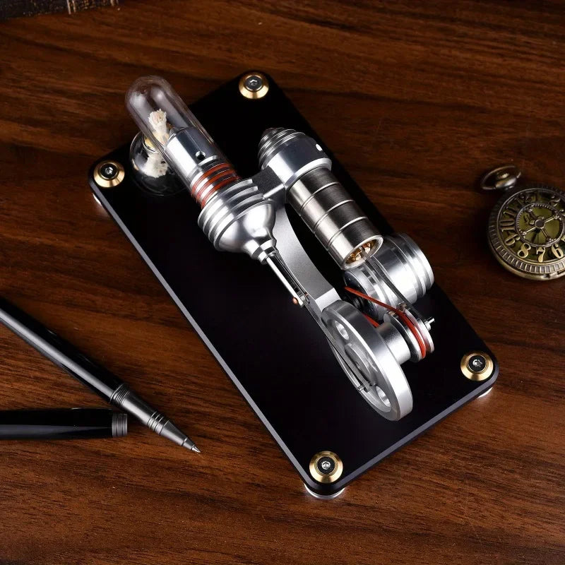 Hot Air Stirling Engine Alternator - Aluminum Alloy Educational Model