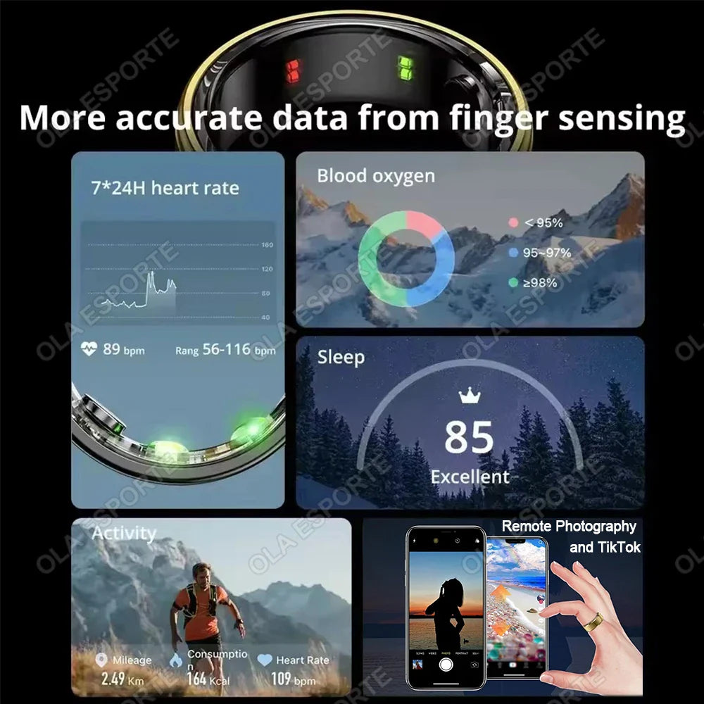 Xiaomi Smart Ring with Blood Pressure & Heart Rate Monitoring, Waterproof & Multi-Sport Mode