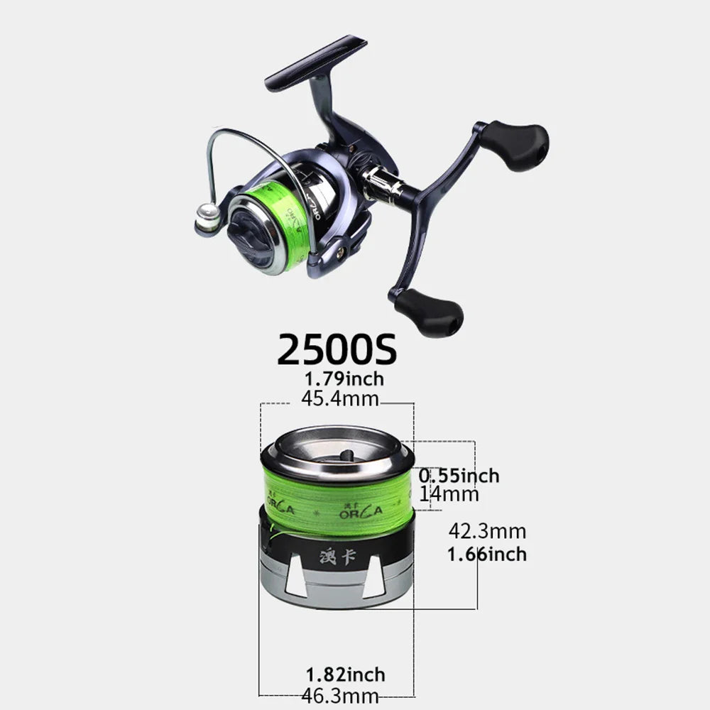 Taigek 1500-2500 Series Metal Fishing Reel - Double Handle Sea Spinning Reels