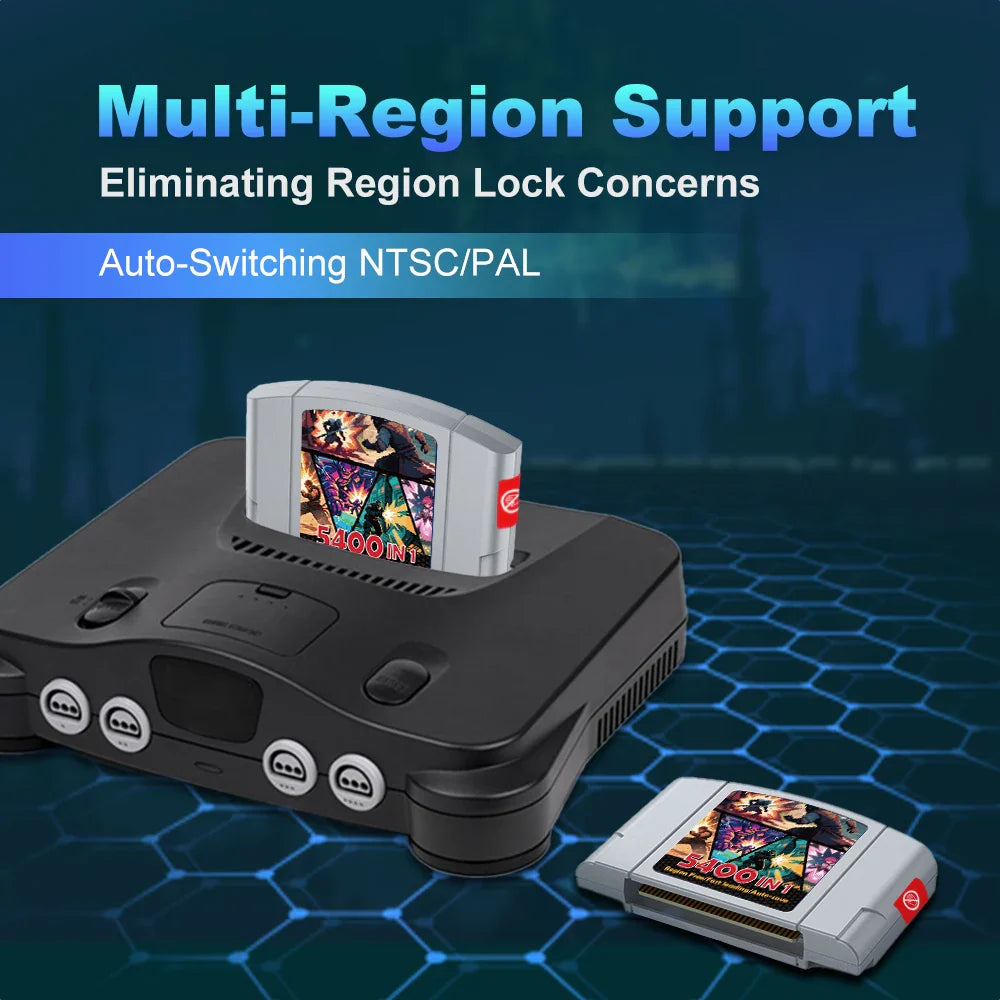 5400-in-1 N64 Game Cart with 32GB TF Card - No Region Lock