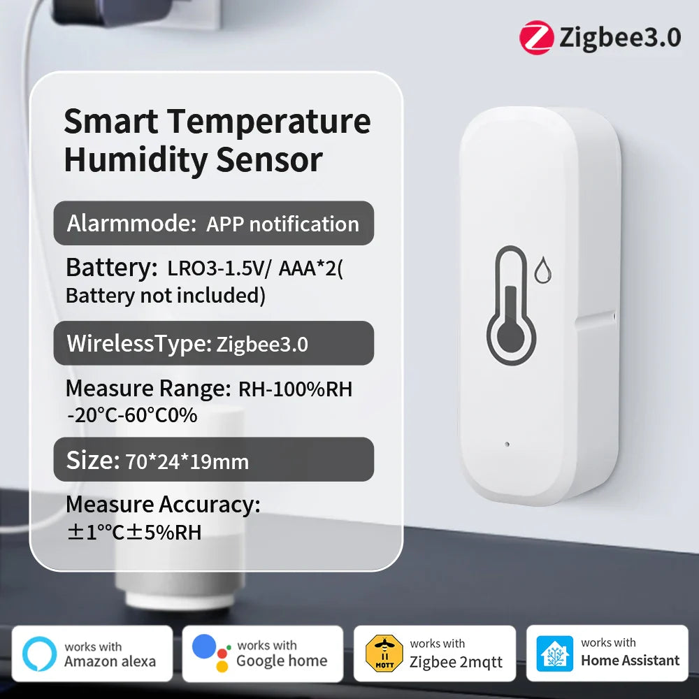 TNCE Tuya WiFi/ZigBee Temperature And Humidity Sensor APP Remote Indoor Thermometer For Home Work With Alexa Google Home