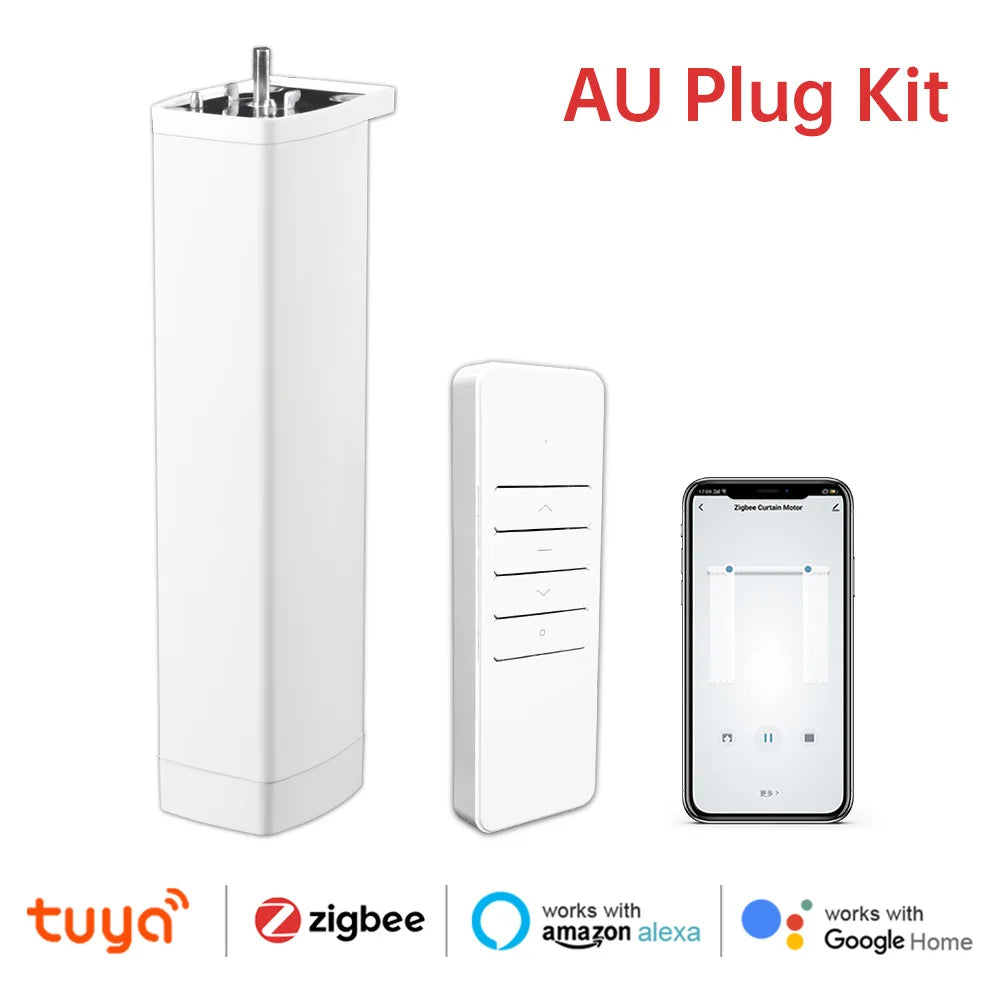Smart Tuya Electric Curtain Motor with WiFi/Zigbee & RF Remote