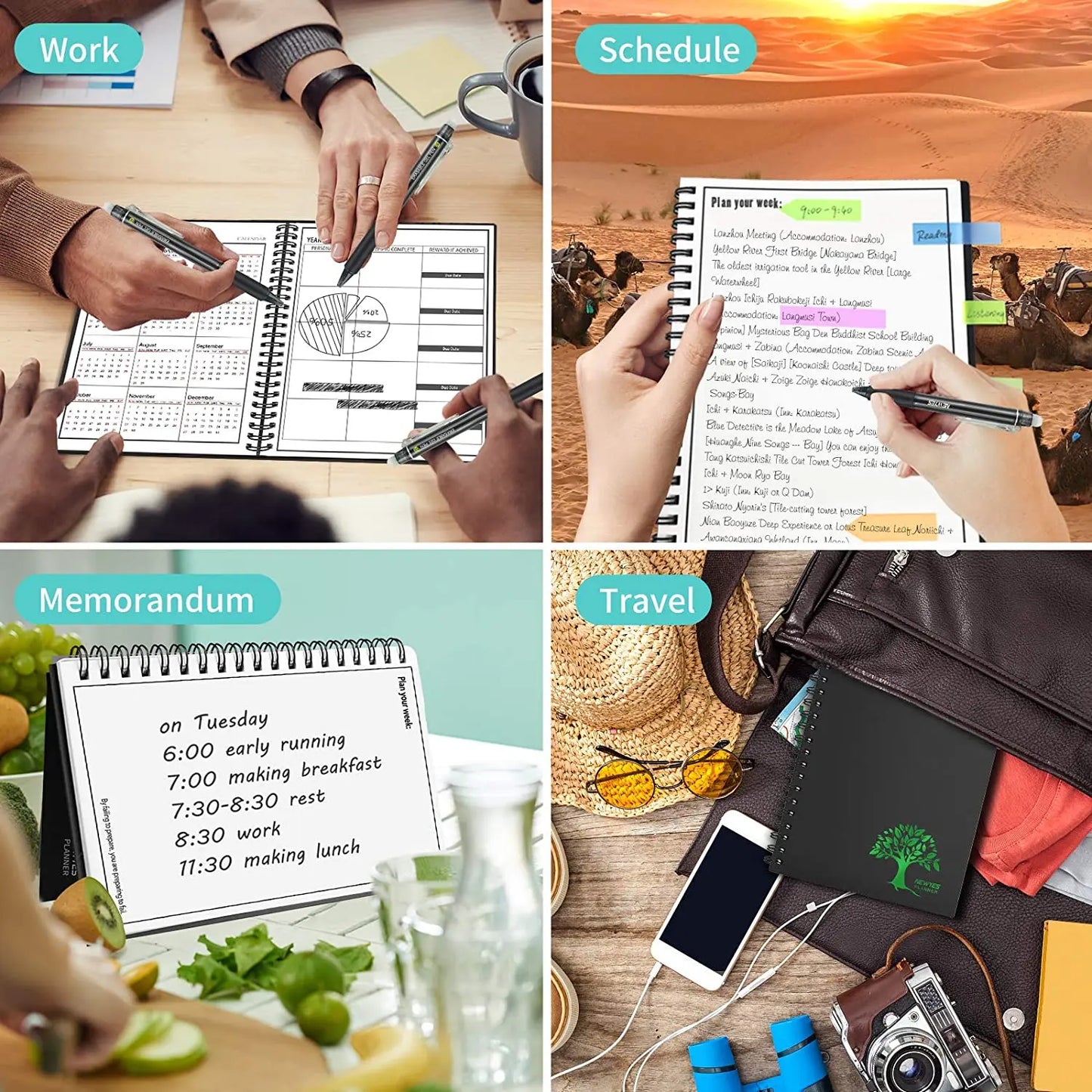 Smart Reusable Notebook A4 A5 A6 - Erasable, Wirebound & Eco-Friendly