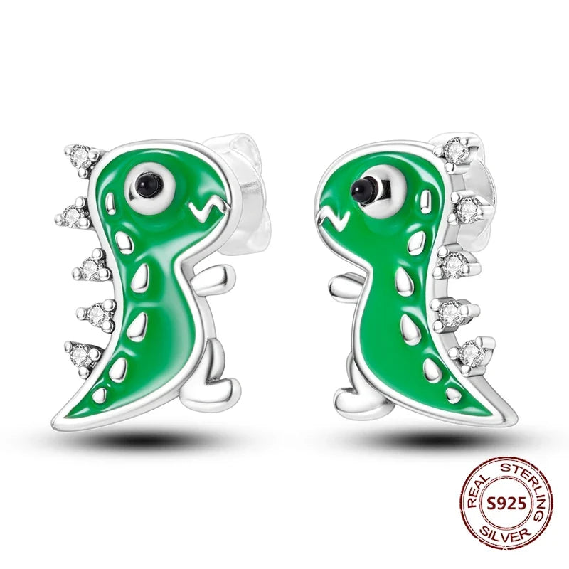 Elegant 925 Sterling Silver Dog Earrings with Zircon and Animal Designs for Women