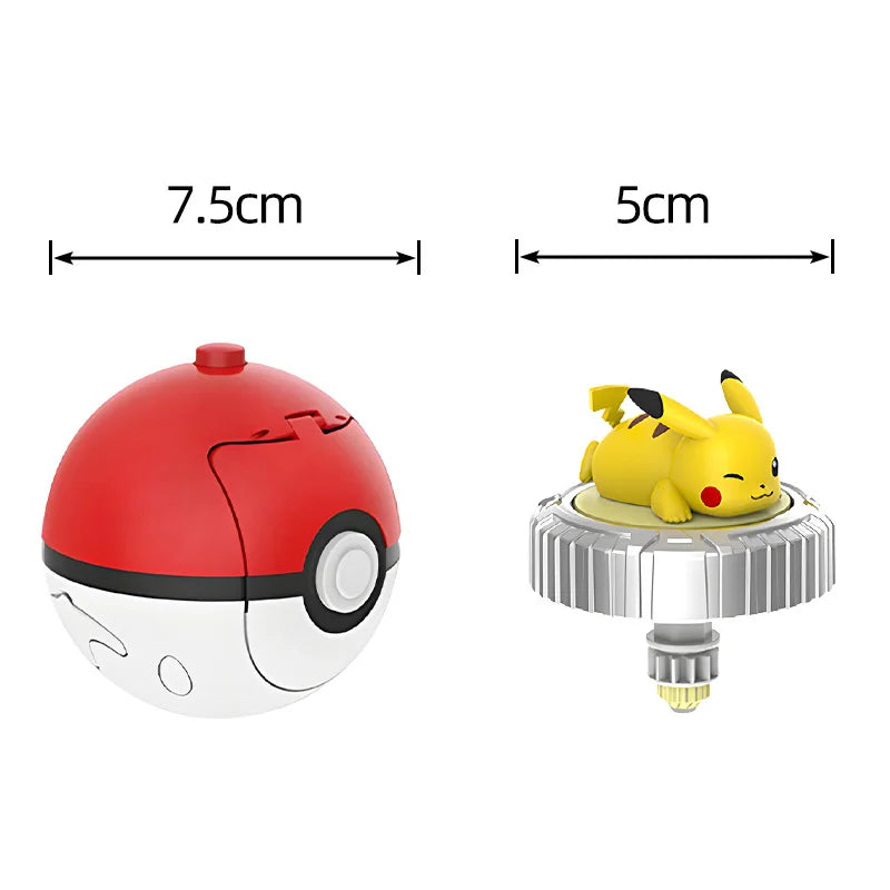 Pokemon Spinning Top Ball Toy Action Figure - Pikachu, Charmander, Squirtle, Mew, Eevee