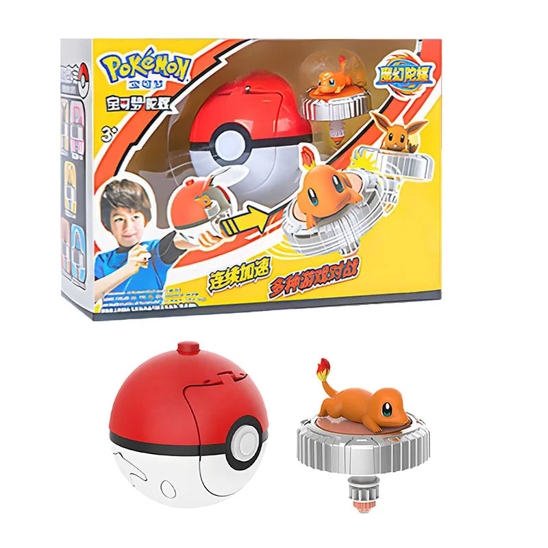 Pokemon Spinning Top Ball Toy Action Figure - Pikachu, Charmander, Squirtle, Mew, Eevee
