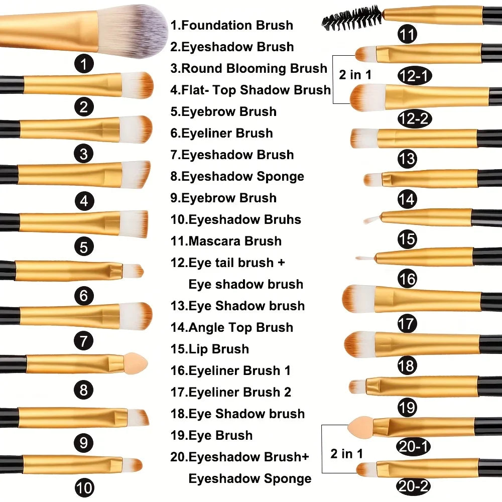 Portable 8/22/34Pcs Makeup Brush Set - Soft, Versatile Beauty Tool Kit