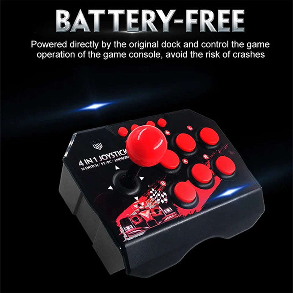 4 in 1 Retro Arcade Station Fighting Stick - USB Joystick Controller for PS3/Switch/PC/Android