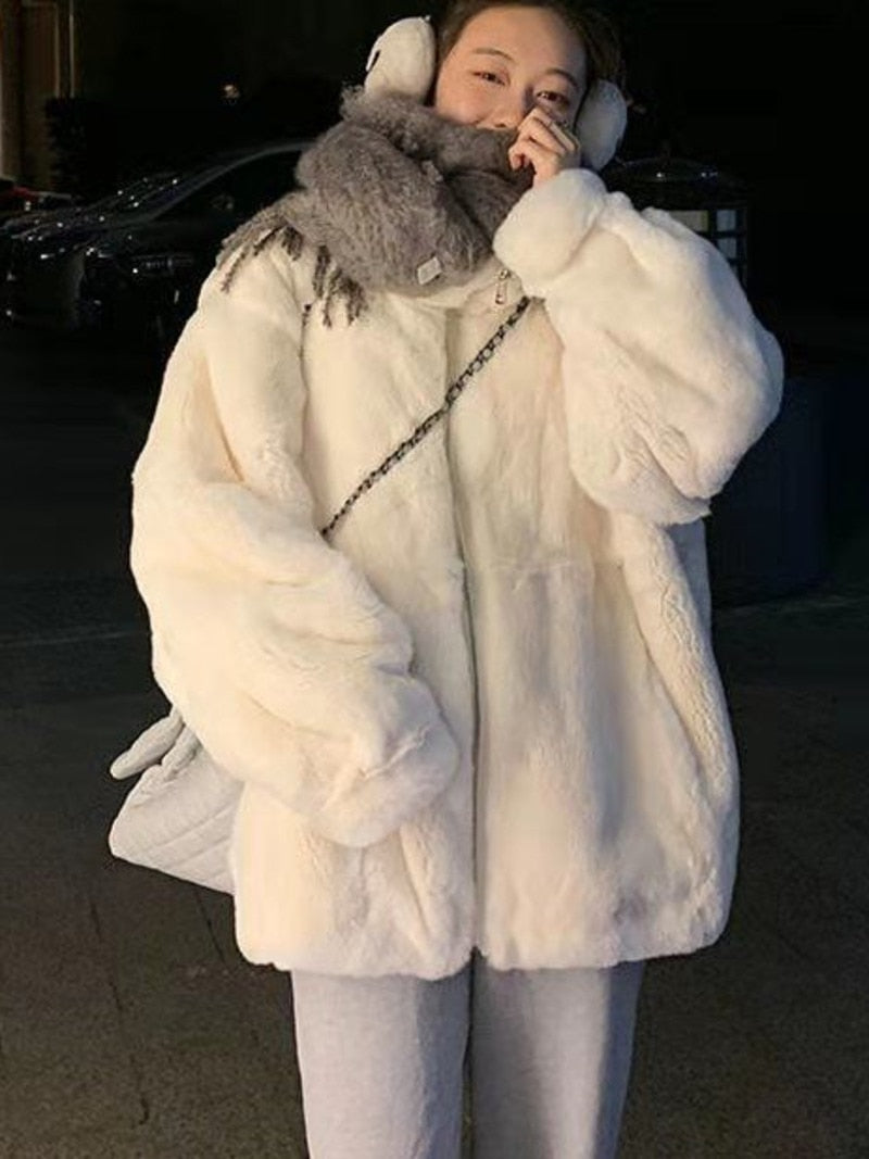 Veste en peluche fourrée pour femme - Livraison offerte