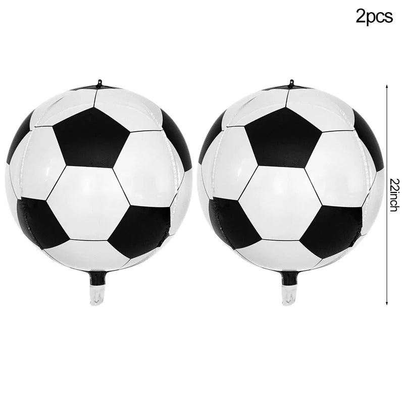 22 Inch 4D Soccer Ball Foil Balloons - Perfect for Kids' Sport Birthday Party Decorations