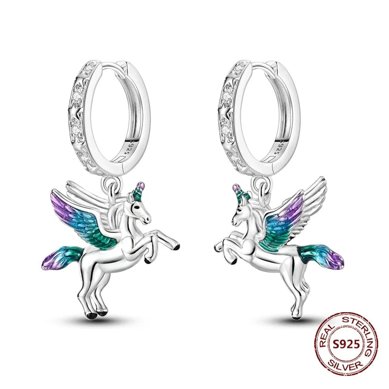 Elegant 925 Sterling Silver Dog Earrings with Zircon and Animal Designs for Women