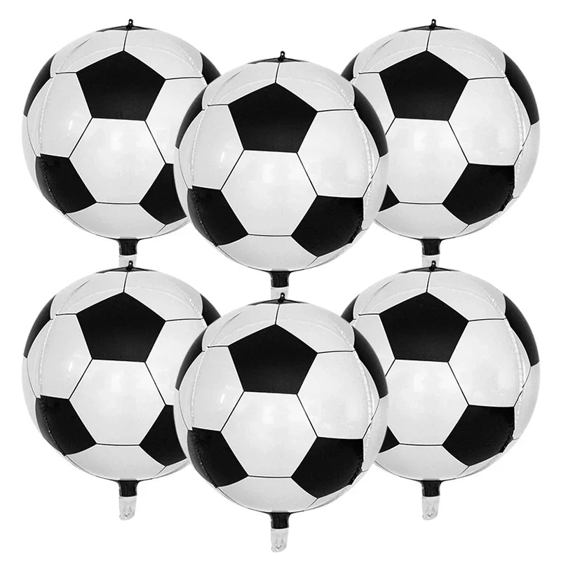 22 Inch 4D Soccer Ball Foil Balloons - Perfect for Kids' Sport Birthday Party Decorations