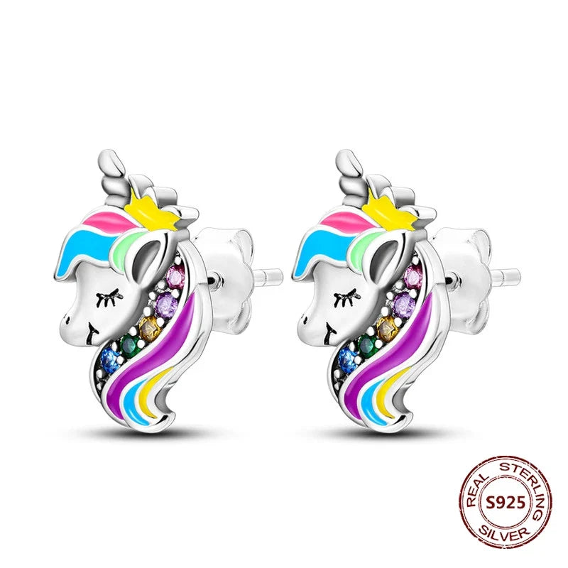 Elegant 925 Sterling Silver Dog Earrings with Zircon and Animal Designs for Women