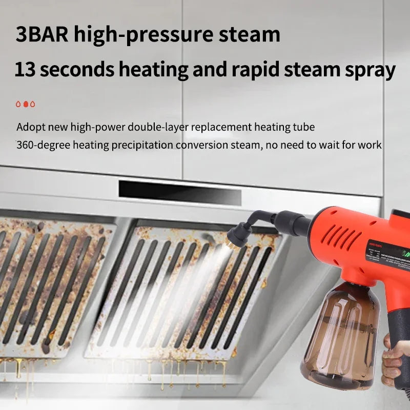 High-Pressure Handheld Steam Cleaner - 1200W for Household & Kitchen