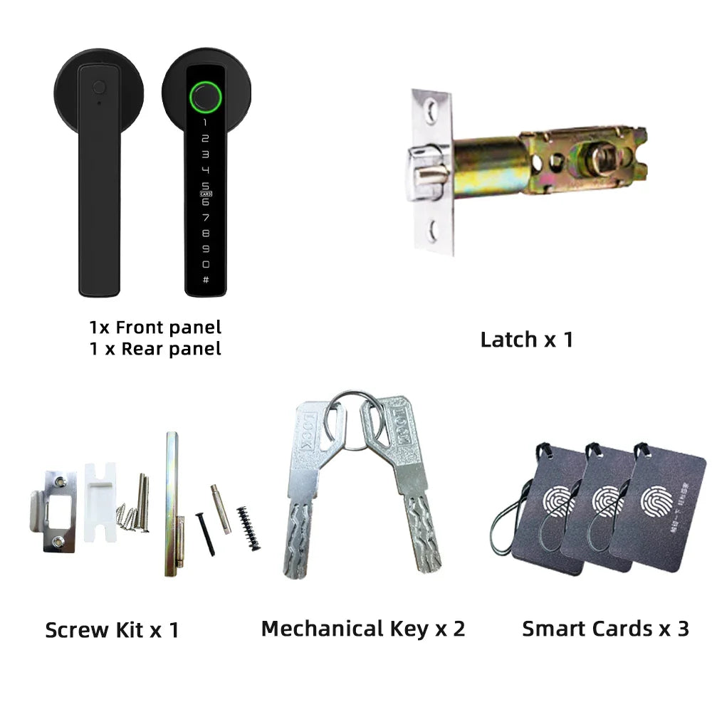 RAYKUBE M5 Tuya BLE Smart Fingerprint Door Lock Digital Electronic Lock with Password/Key/IC Card/ Smartlife/ Tuya APP Unlock