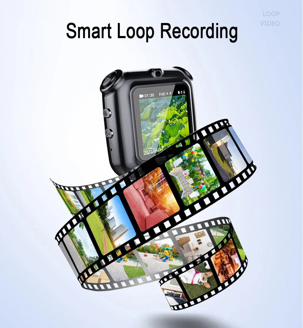 V9 Mini Clip Necklace Camera 1080P with Display & Audio Recording