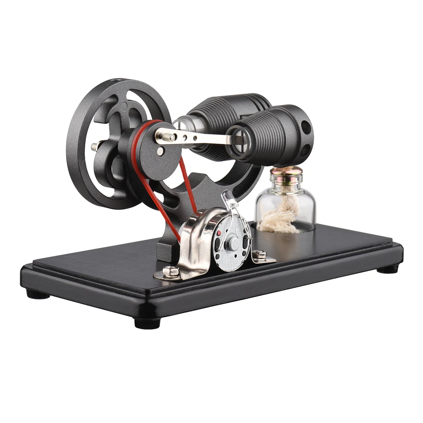 DIY Education Toy - Hot Air Stirling Engine Generator with LED & Flywheel Design