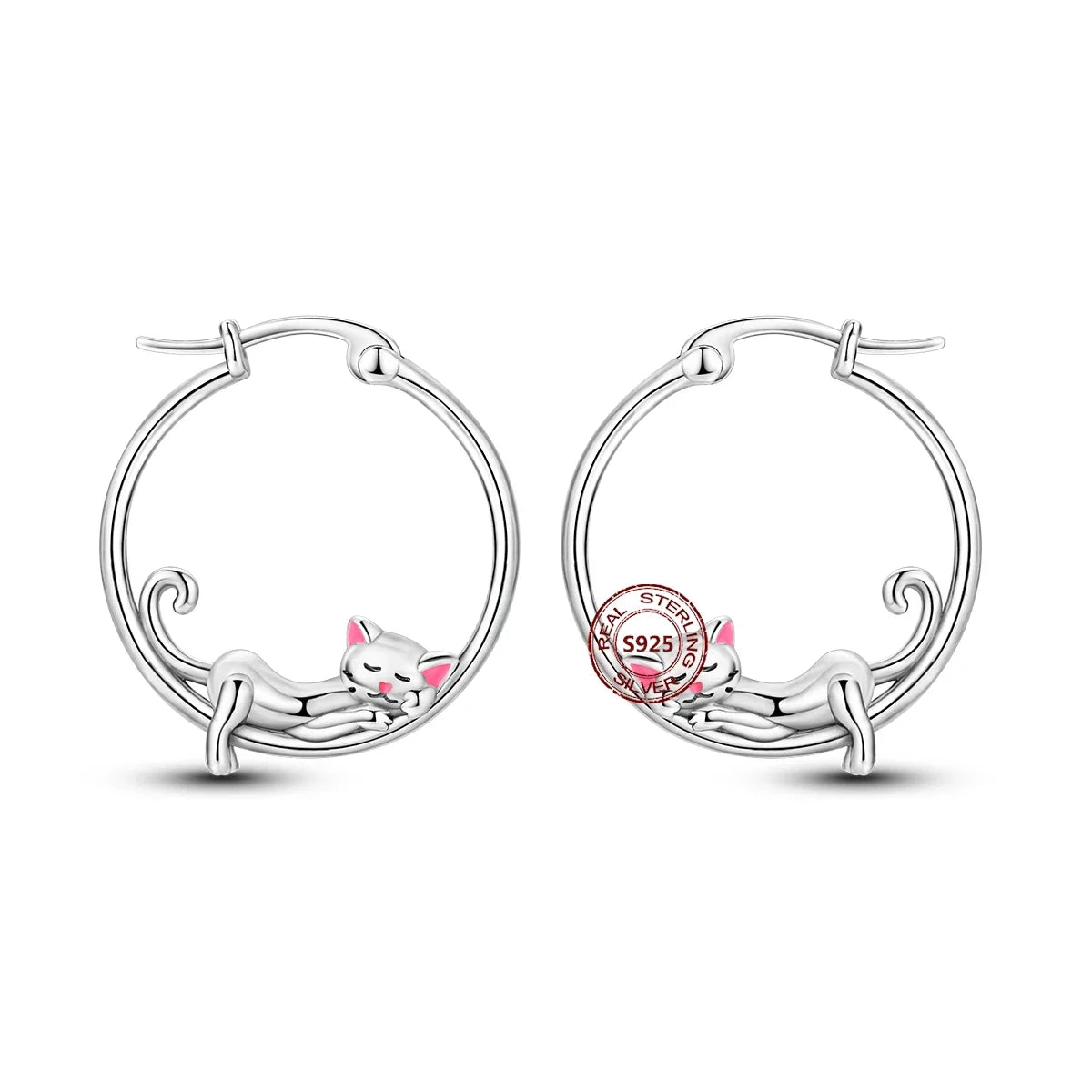 Elegant 925 Sterling Silver Dog Earrings with Zircon and Animal Designs for Women