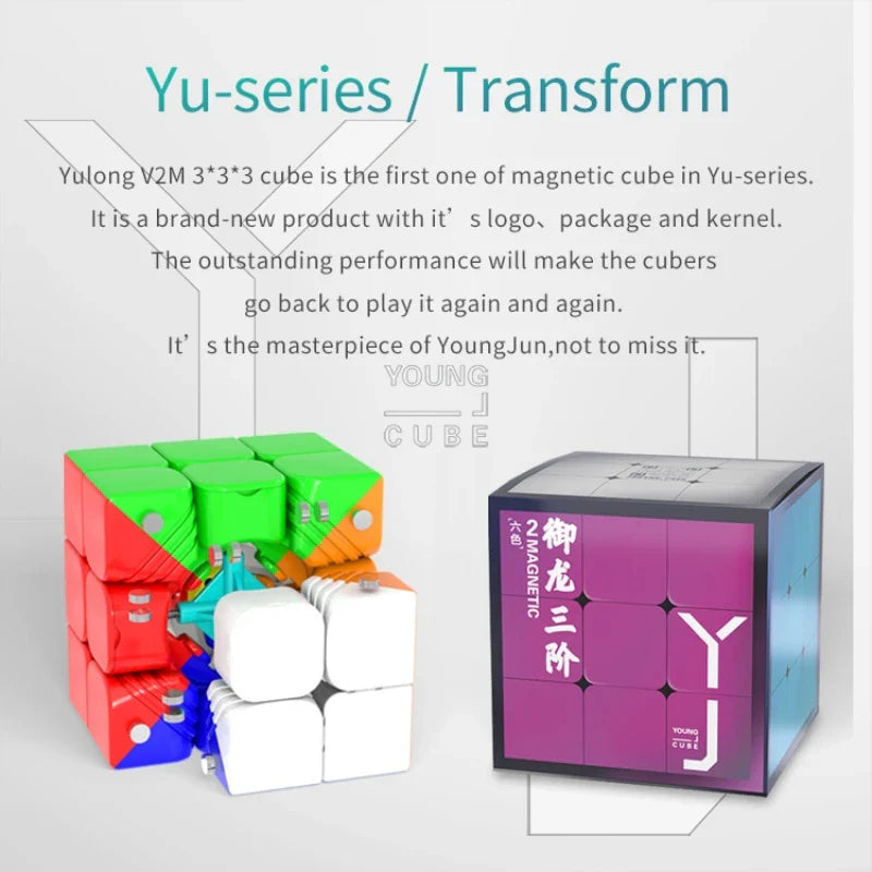 Yongjun YJ Yulong V2M 3x3 Magnetic Speed Cube - Educational Puzzle Toy