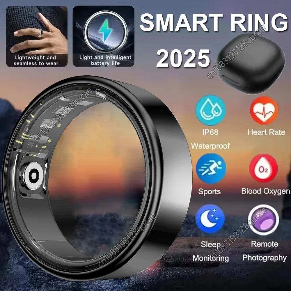 2025 Smart Ring: Heart Rate, Blood Pressure, Sleep Monitoring & Motion Tracking