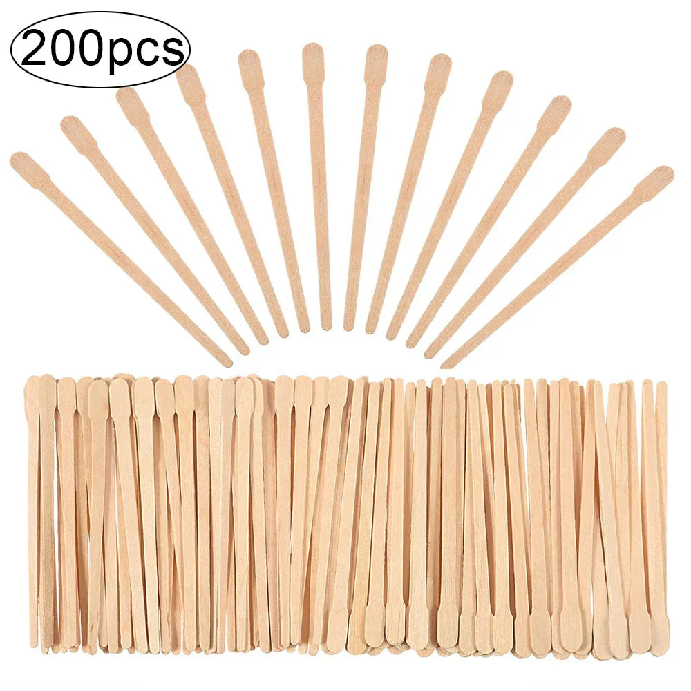 200/400pcs Waxing Sticks for Smooth Face & Body Hair Removal - Disposable Wooden Applicators