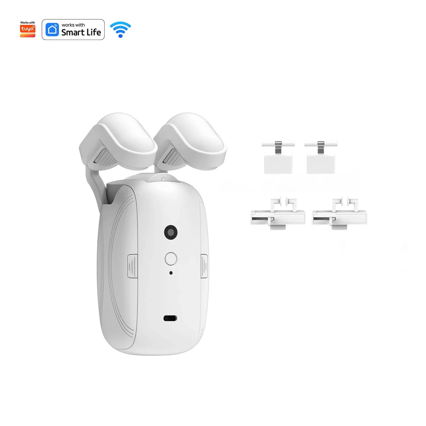 Smart Wi-Fi Curtain Controller 1/2pc No Installation Required App Control with Timer And Light Sensor Compatible with Roman Rod