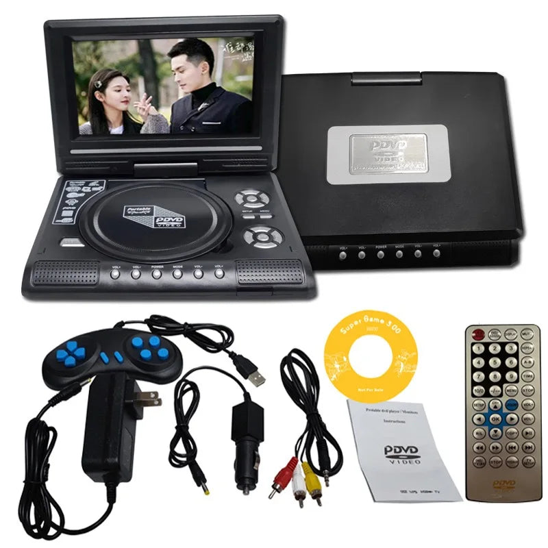 Portable 7.8 Inch DVD Player with FM Radio & Game Function - EU Plug