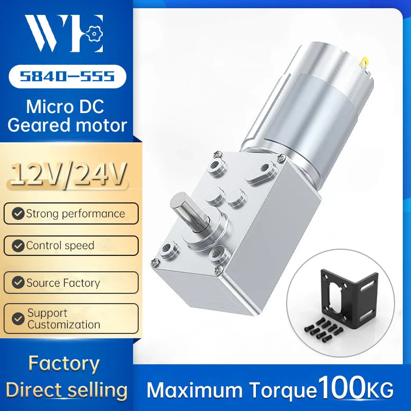 High Torque Micro DC Brushed Motor 12V-24V | Speed Adjustable & Durable