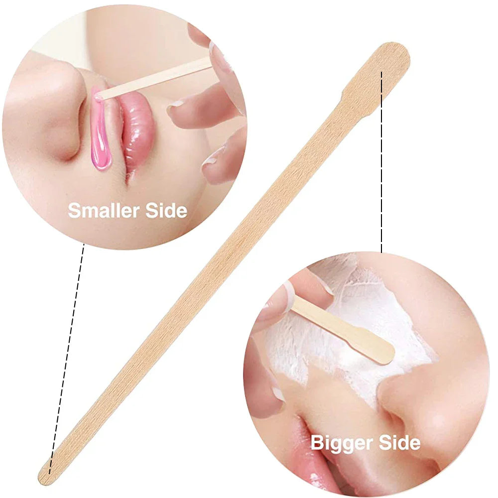 200/400pcs Waxing Sticks for Smooth Face & Body Hair Removal - Disposable Wooden Applicators