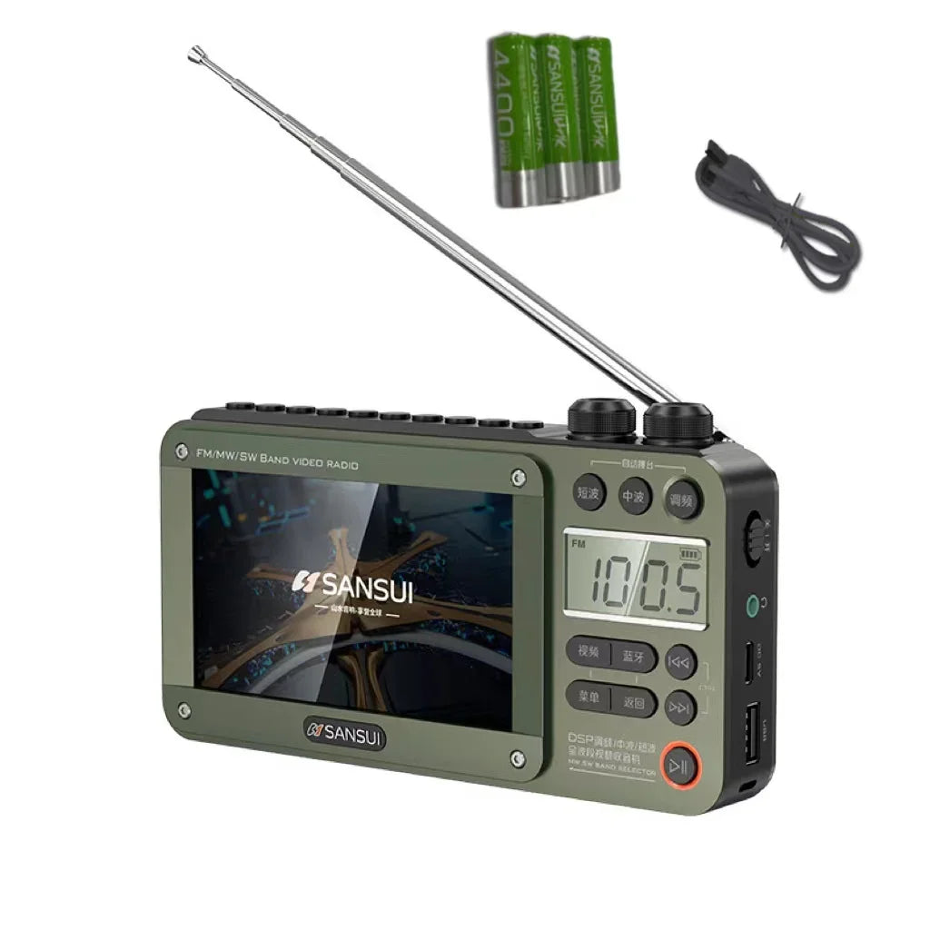 Portable 7-inch LED Display Radio with Bluetooth, MP4 & E-books