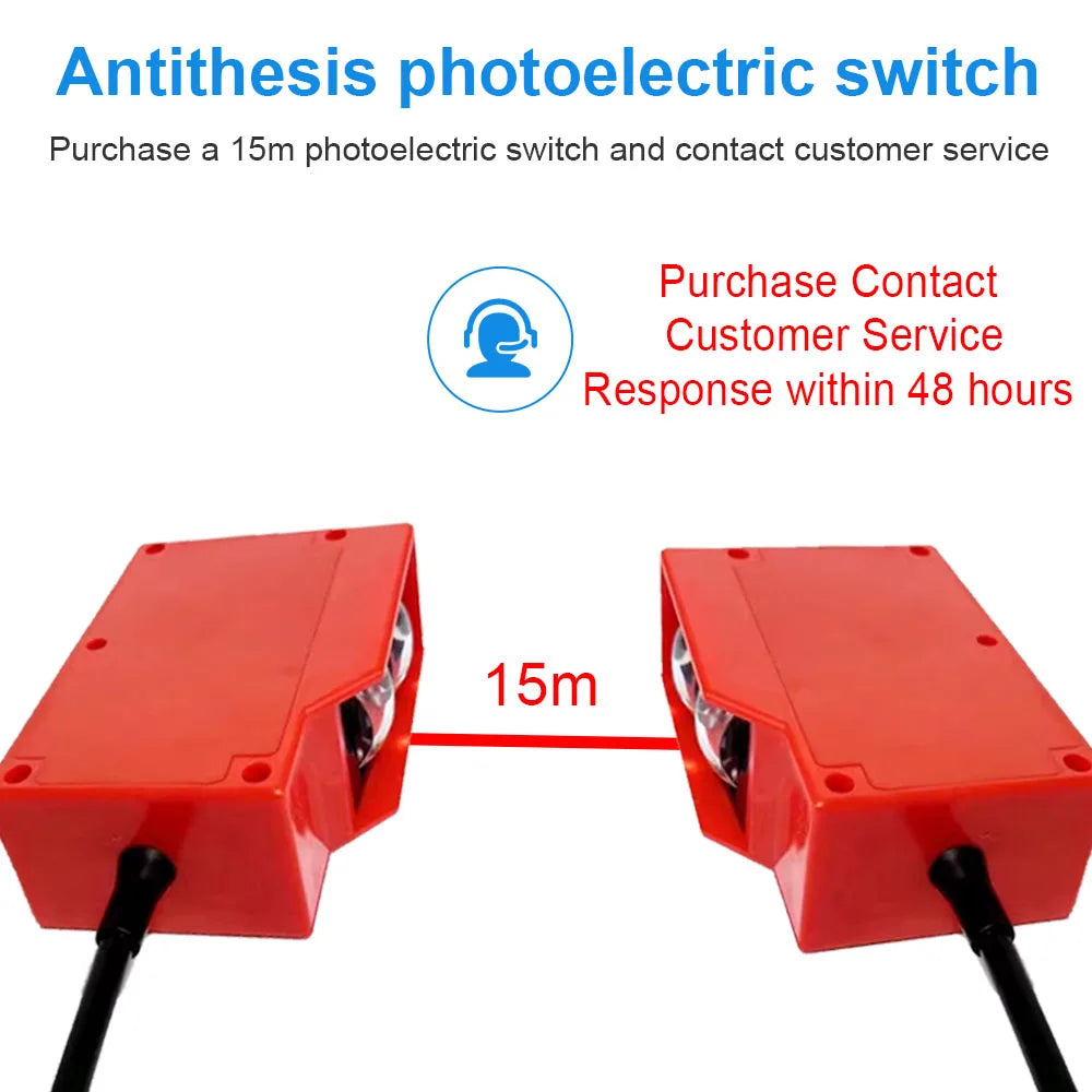 3-25m Waterproof Infrared Diffuse Reflection Feedback Photoelectric Switch Sensor Guardrail Detector Detection Car Washing