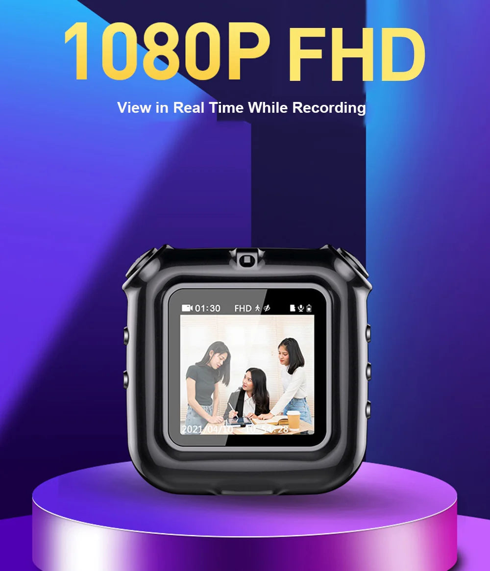 V9 Mini Clip Necklace Camera 1080P with Display & Audio Recording
