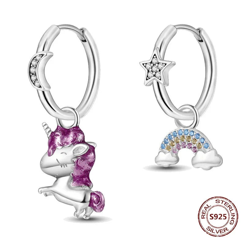 Elegant 925 Sterling Silver Dog Earrings with Zircon and Animal Designs for Women