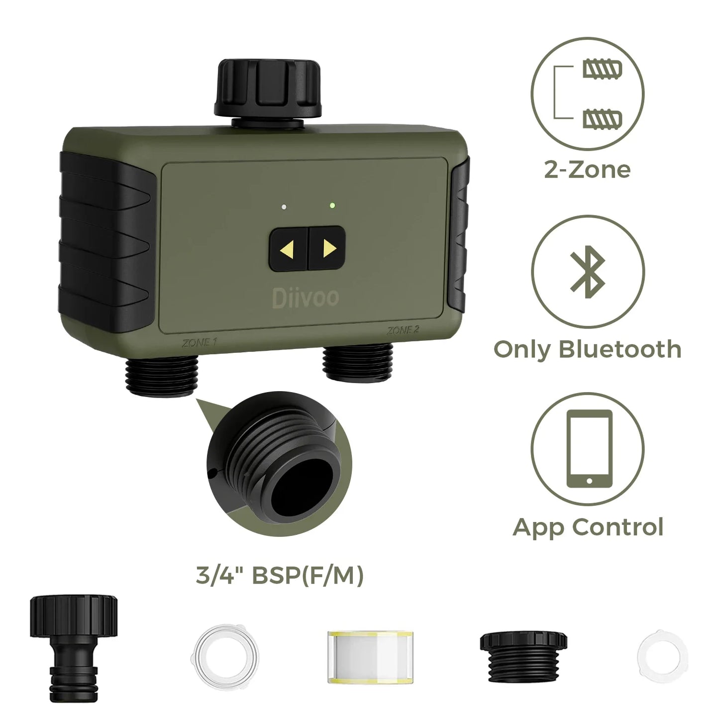 Diivoo 2-Zone Smart Sprinkler Timer