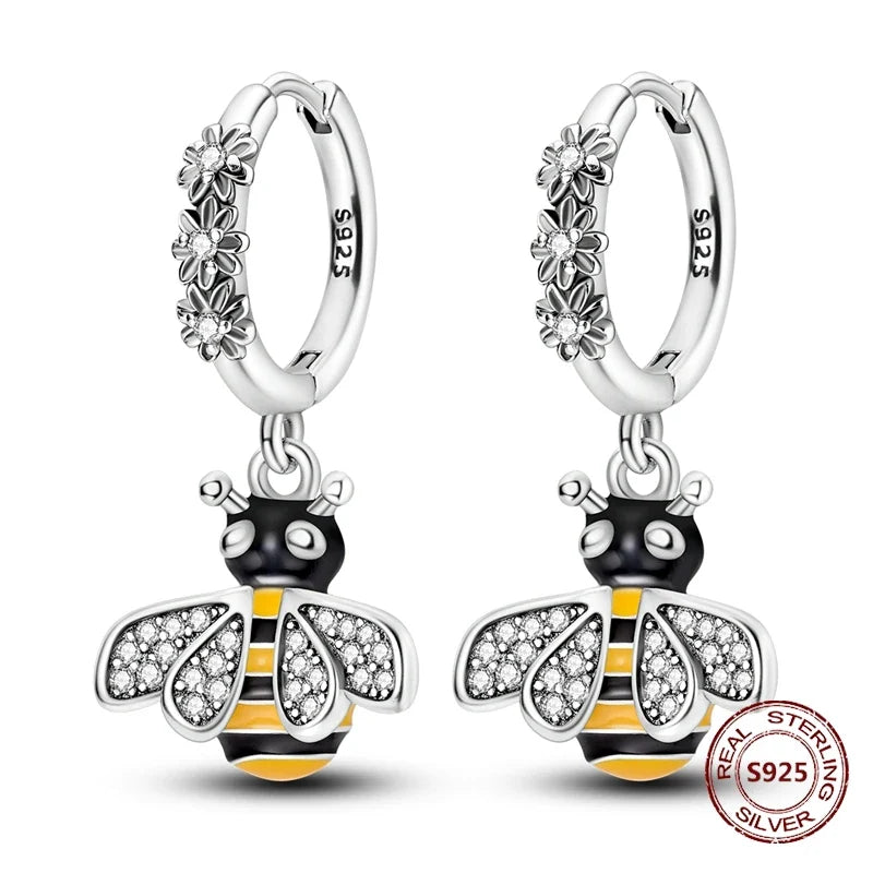 Elegant 925 Sterling Silver Dog Earrings with Zircon and Animal Designs for Women