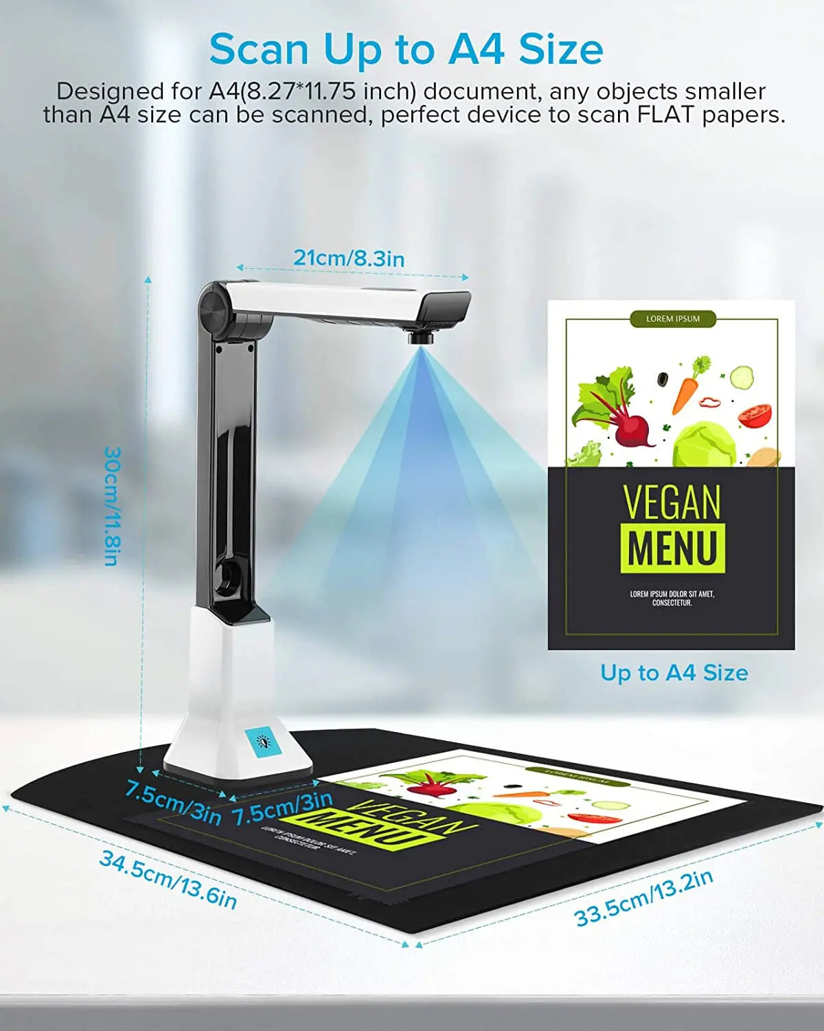 High-Definition Portable Document Scanner - 10MP, A4, USB Interface
