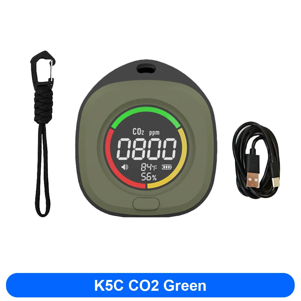 4-in-1 Carbon Monoxide Detector Accurate detection LED Screen Portable Travel Rechargeable CO and CO2 Detector with alarm sound