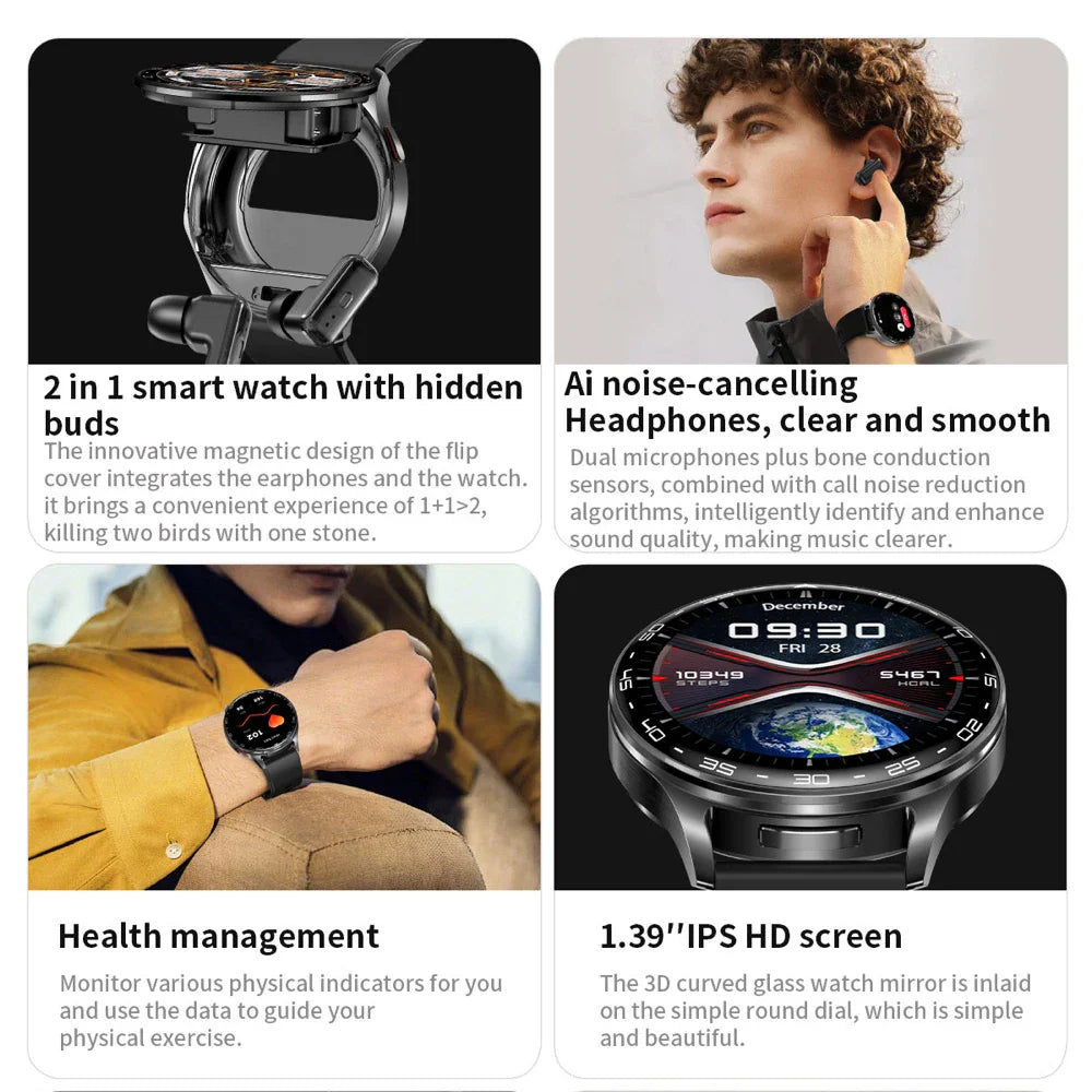 2-in-1 TWS Headset Smartwatch