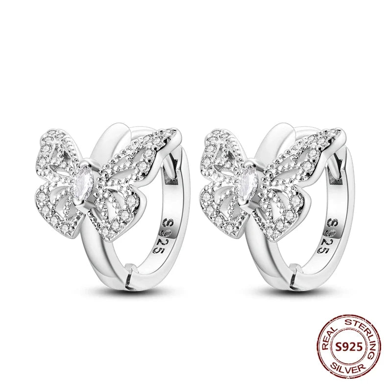 Elegant 925 Sterling Silver Dog Earrings with Zircon and Animal Designs for Women
