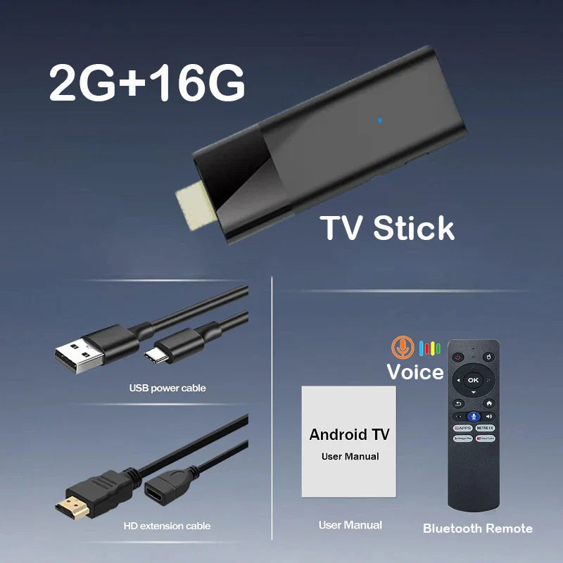 Mini Q12 8K Android TV Stick | Android 14 | Dual WiFi | Voice Remote
