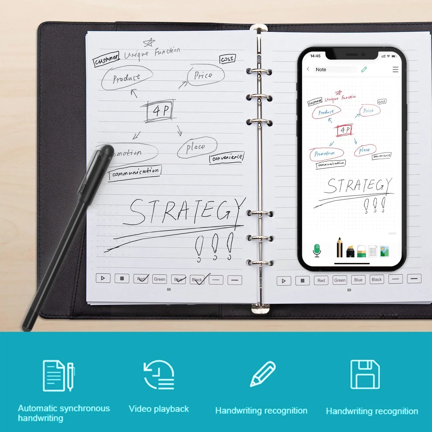 Smart Pen Set with OCR Digital Pen & Bluetooth Wireless Technology
