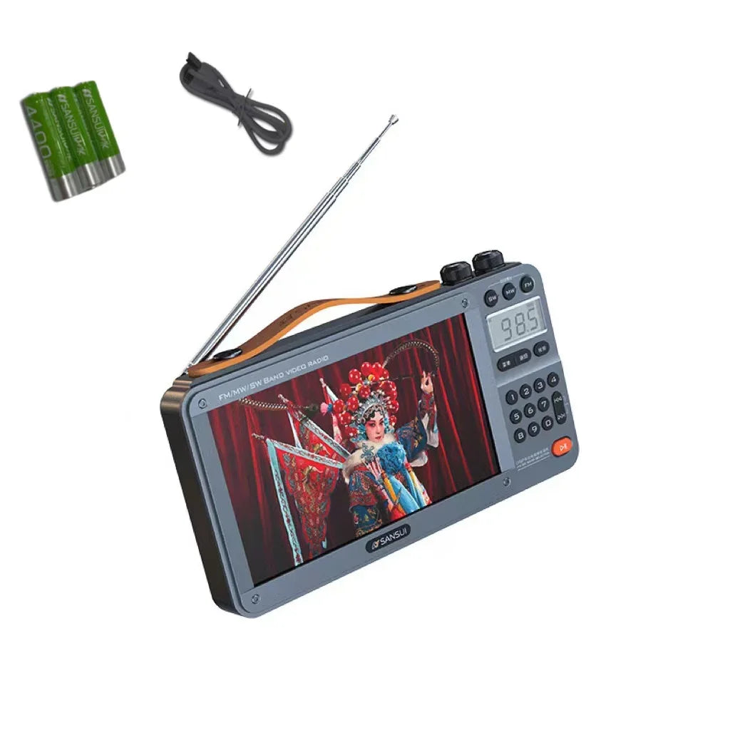 Portable 7-inch LED Display Radio with Bluetooth, MP4 & E-books